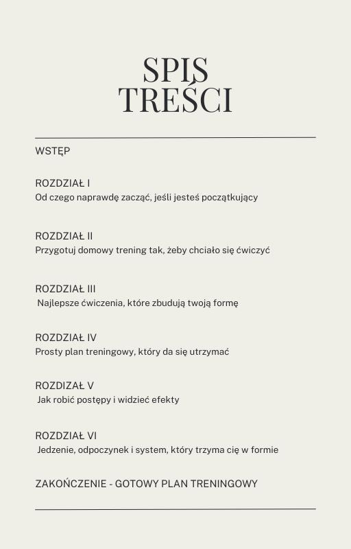 Forma w Domu — plan dla początkujących